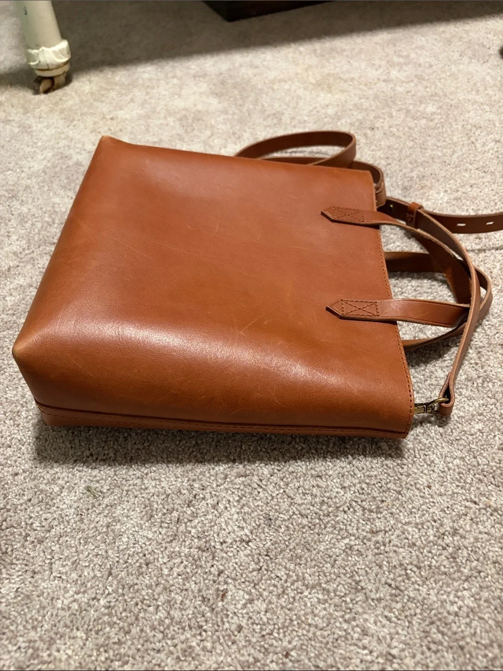 Madewell The Medium Transport Tote Leather Crossbody Bag English Saddle Brown